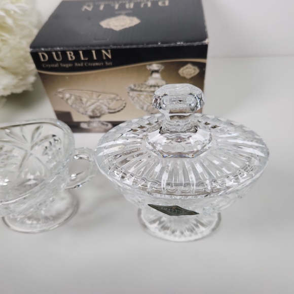 Godinger Dublin Shannon Crystal Sugar Bowl and Creamer Set- Classic - Picture 9 of 10